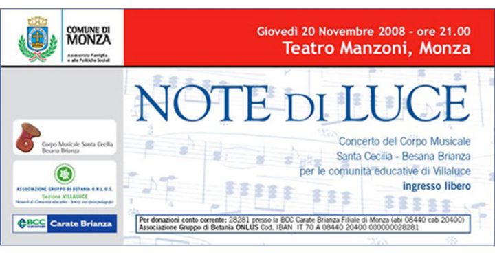 Invito al concerto note di luce